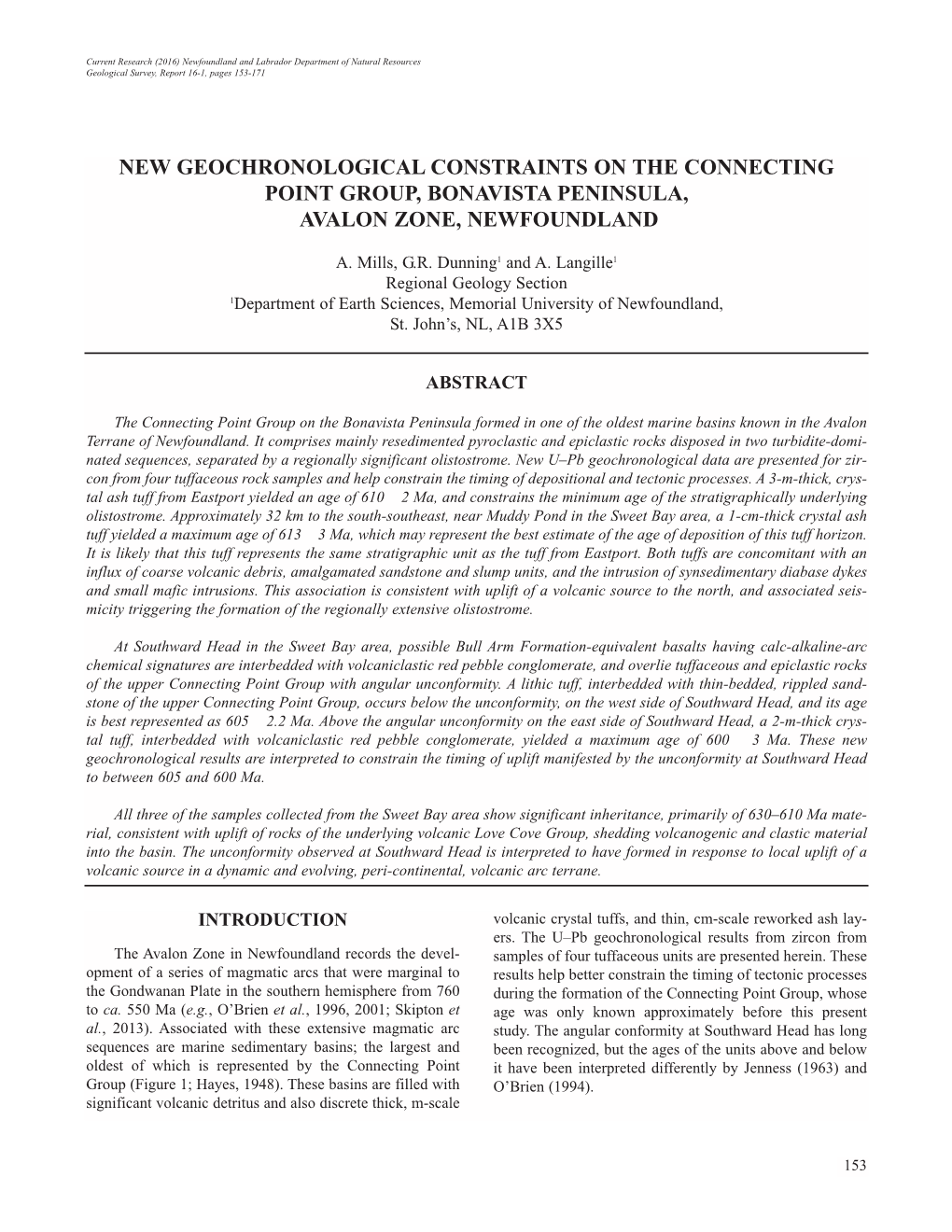 New Geochronological Constraints on the Connecting Point Group, Bonavista Peninsula, Avalon Zone, Newfoundland