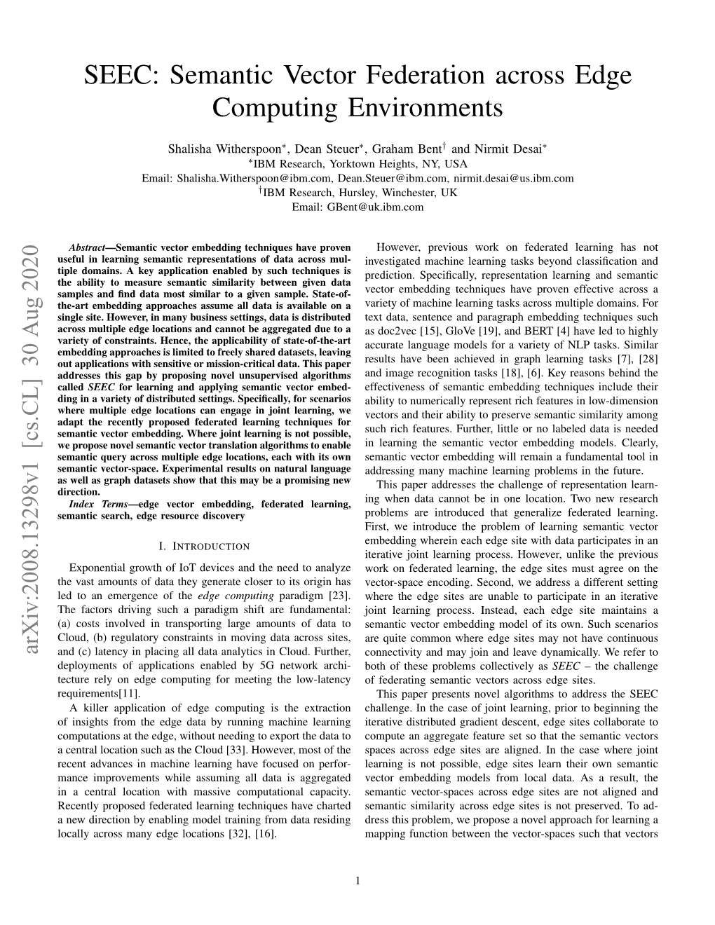 Semantic Vector Federation Across Edge Computing Environments