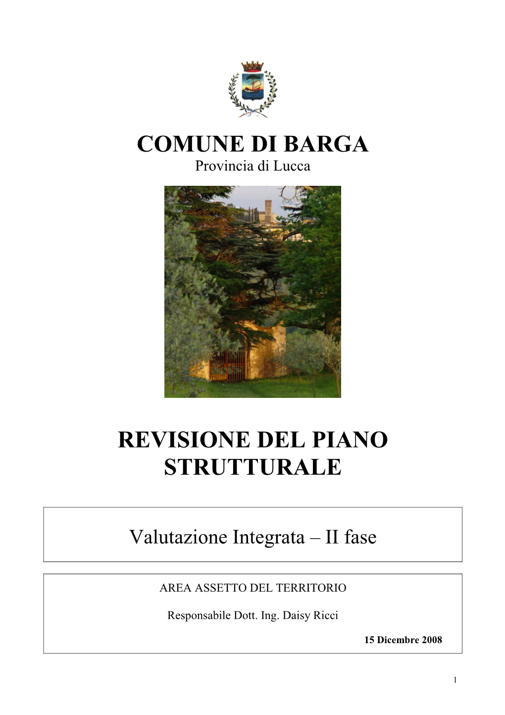 Comune Di Barga Revisione Del Piano Strutturale