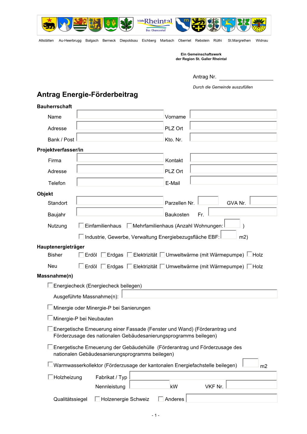 Antrag Energie-Förderbeitrag