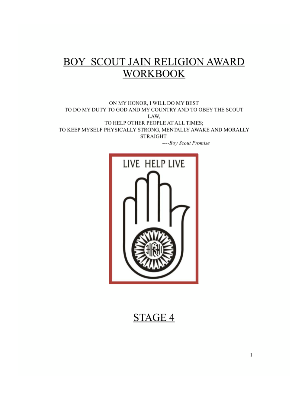 Jain Award Boy Scout Workbook Red Stage 4