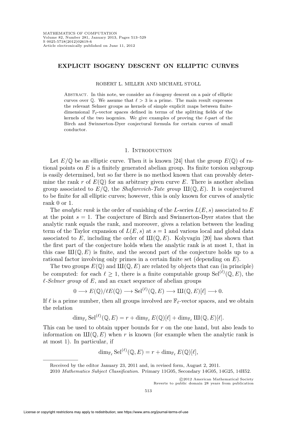 Explicit Isogeny Descent on Elliptic Curves