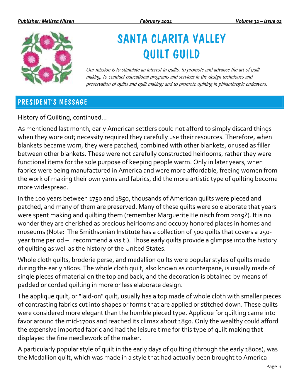 Santa Clarita Valley Quilt Guild