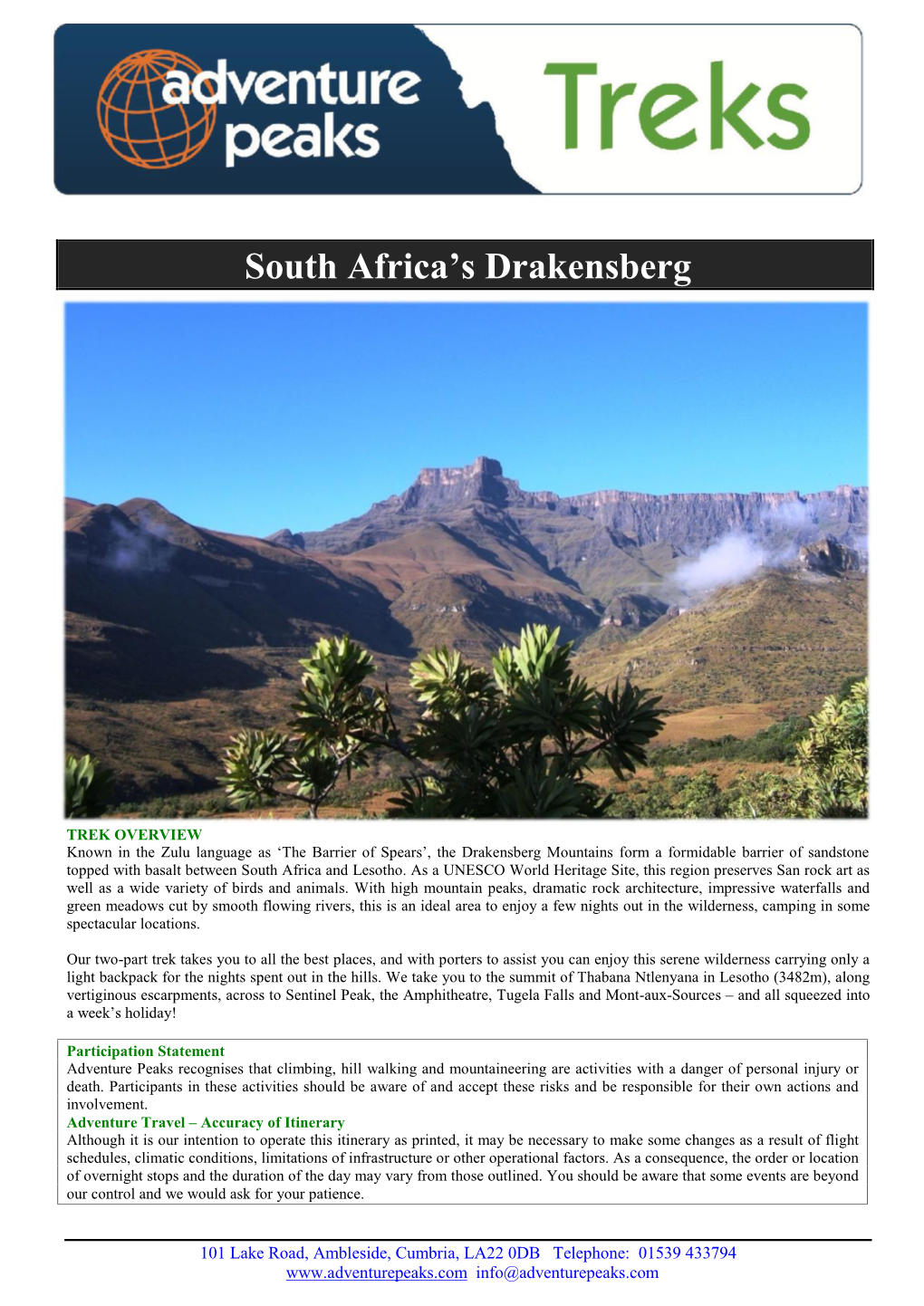 South Africa's Drakensberg