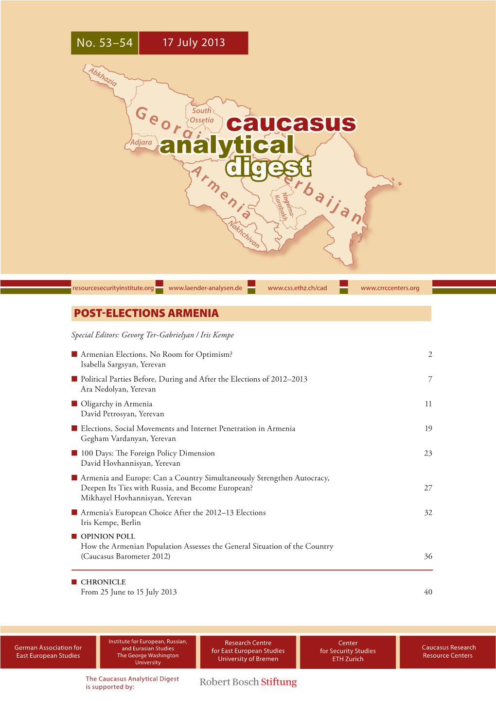 Analytical Digest Caucasus