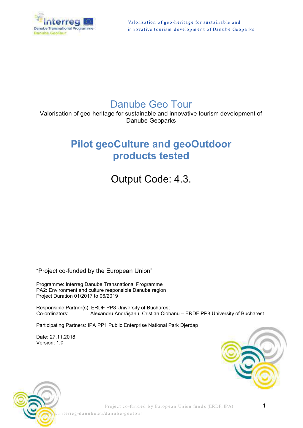 Danube Geo Tour Pilot Geoculture and Geooutdoor Products Tested