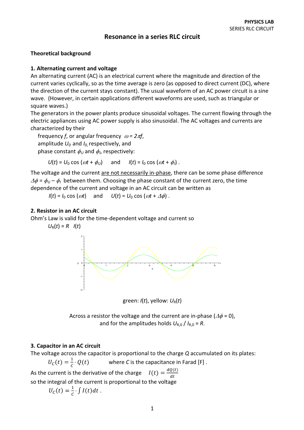 Resonance in a Series RLC Circuit