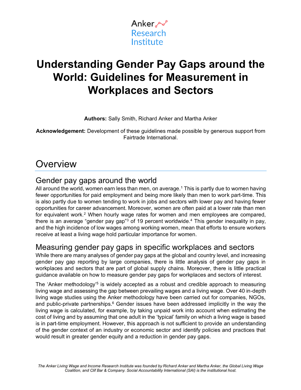 Understanding Gender Pay Gaps Around the World: Guidelines for Measurement in Workplaces and Sectors