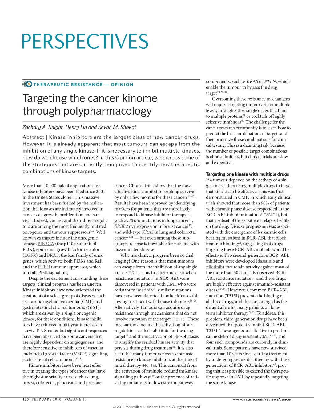Targeting the Cancer Kinome Through Polypharmacology