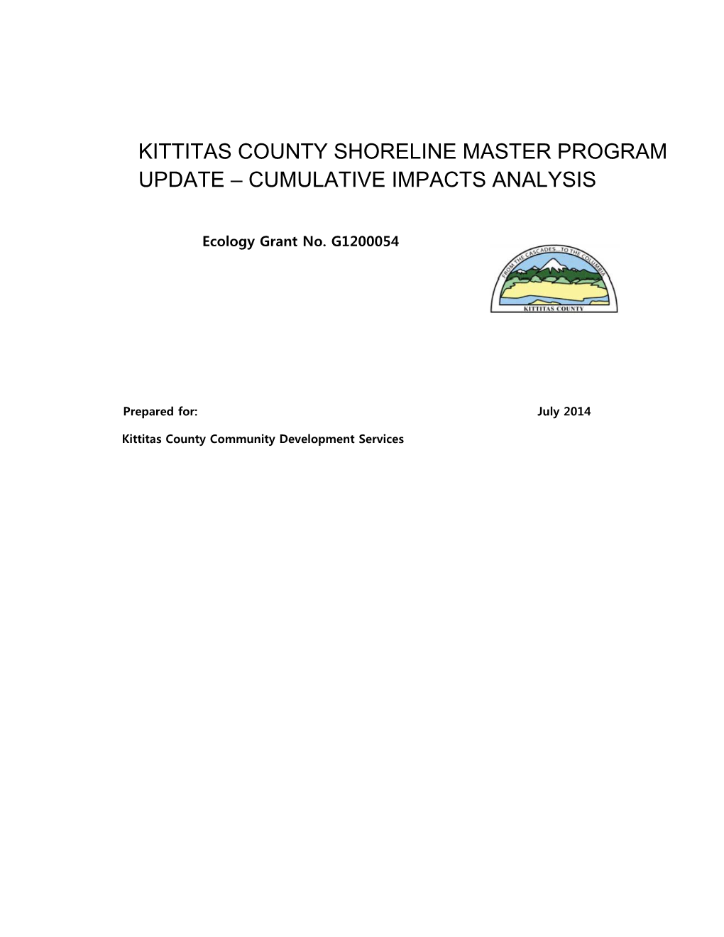 Kittitas County Shoreline Master Program Update – Cumulative Impacts Analysis