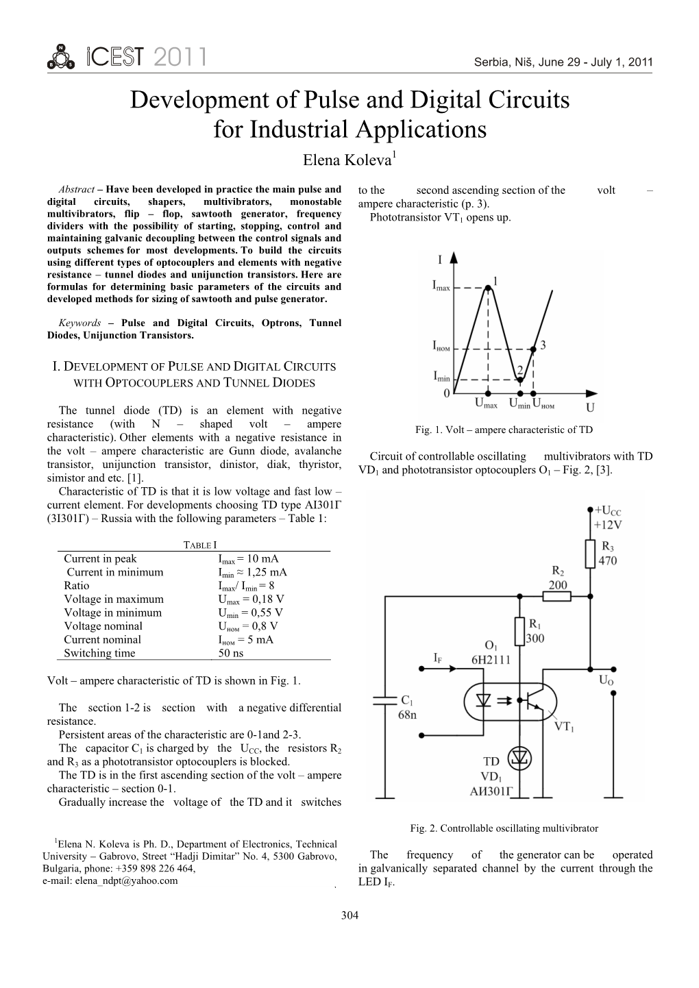 Development of Pulse and Digital Circuits for Industrial Applications Elena Koleva1