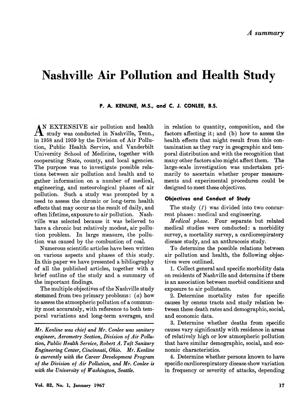 Nashville Air Pollution and Health Study