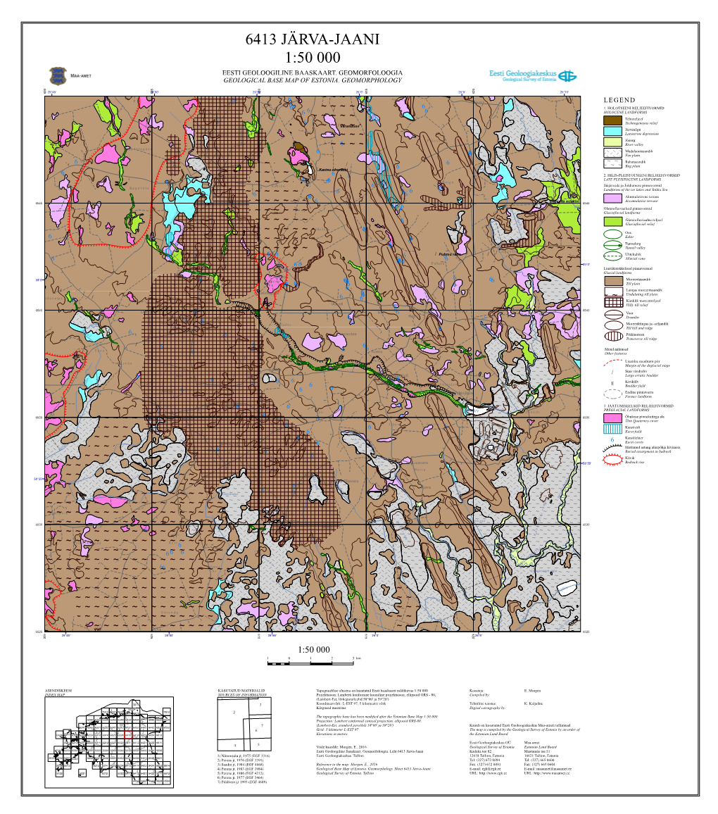 6413 Järva-Jaani 1:50 000 Eesti Geoloogiline Baaskaart