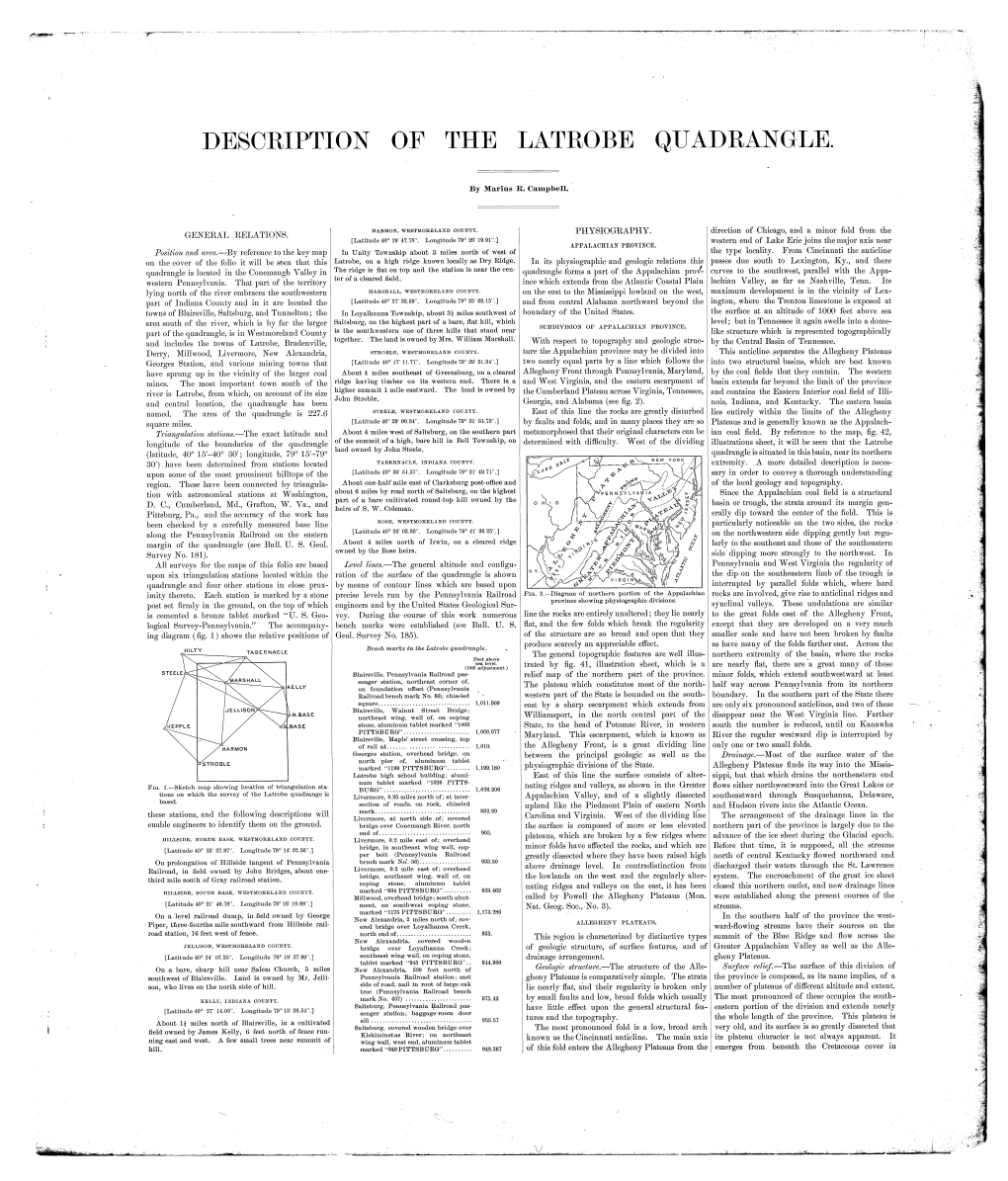 Description of the Latrobe Quadrangle