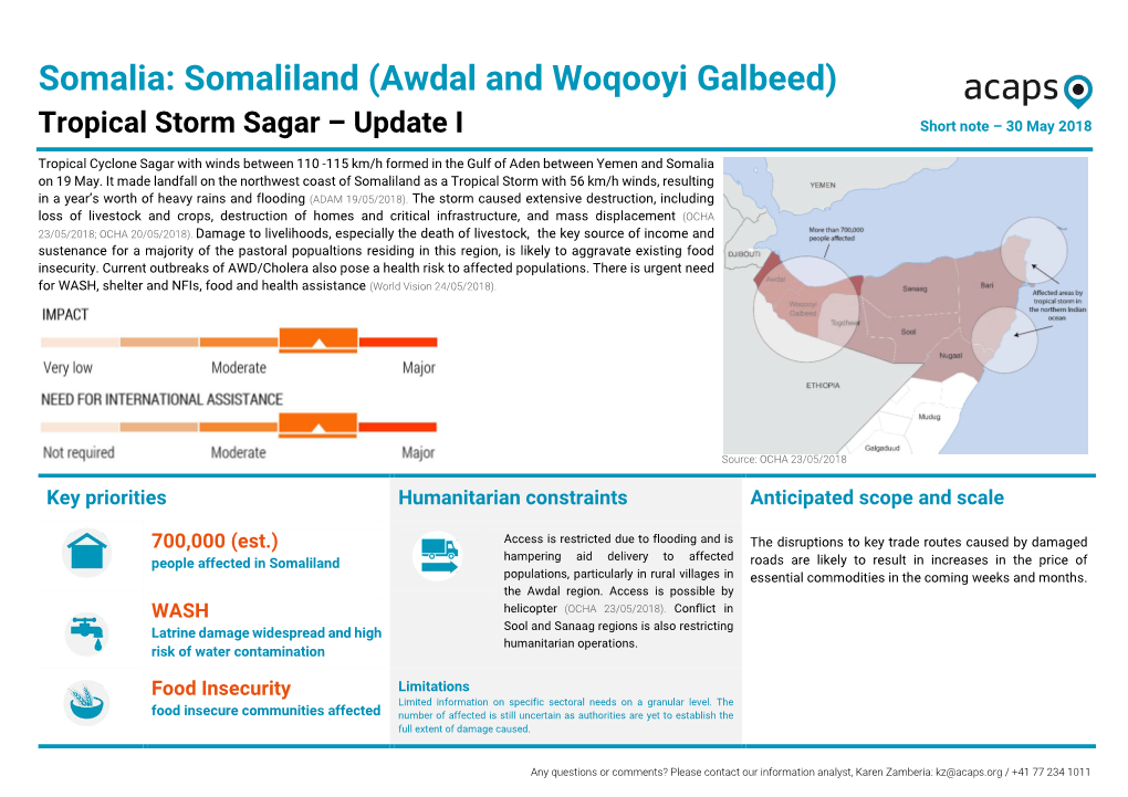 Somalia: Somaliland (Awdal and Woqooyi Galbeed)