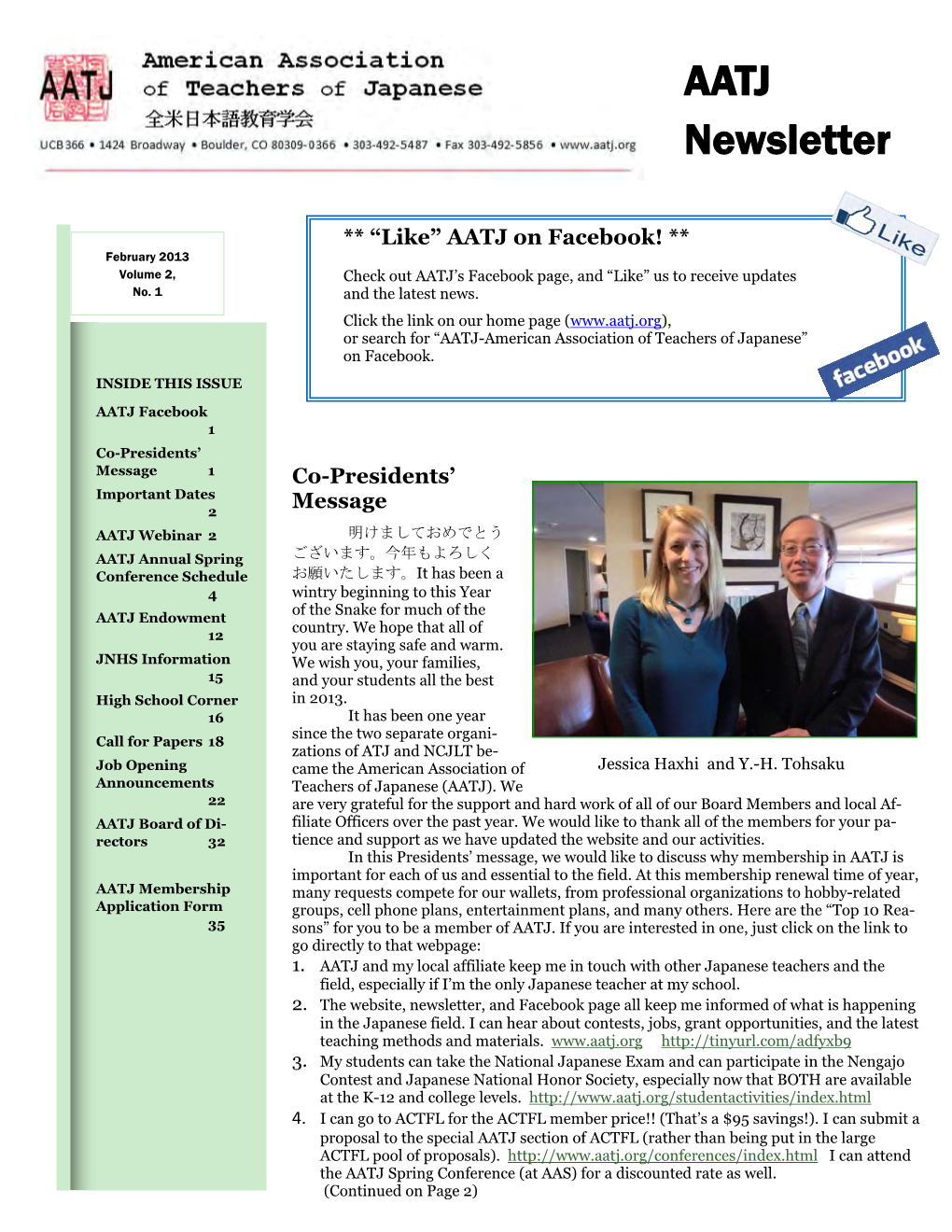 AATJ Newsletter