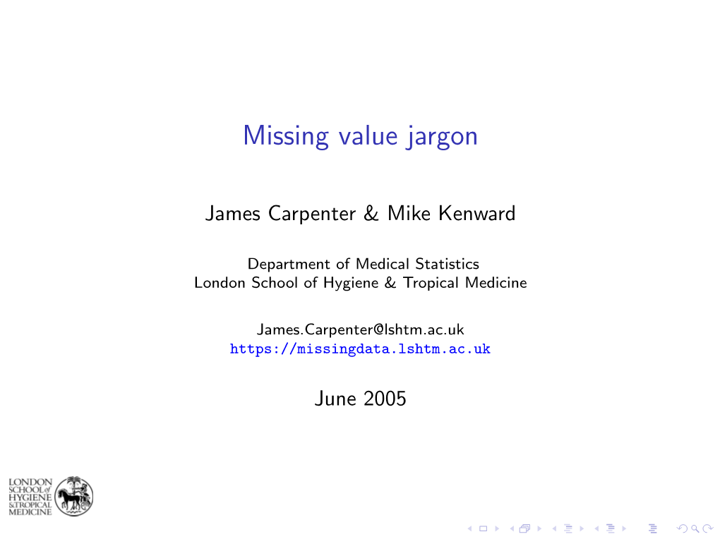 Missing Value Jargon