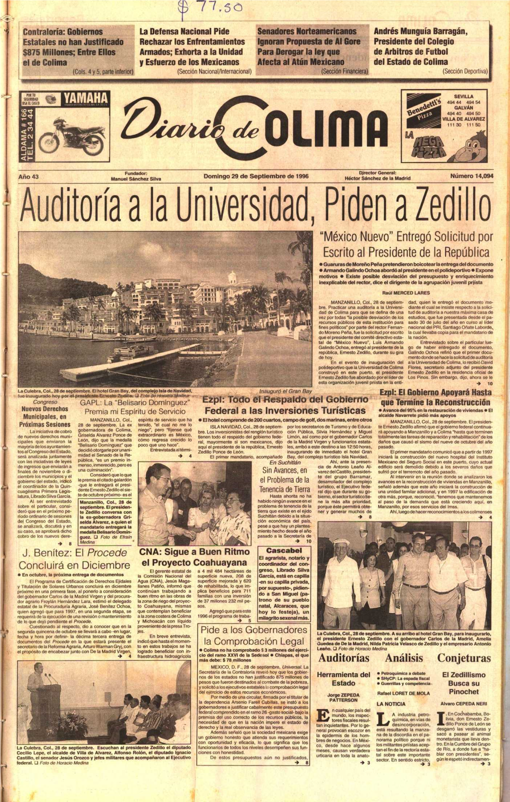 Auditoría Universidad, Piden Zedillo
