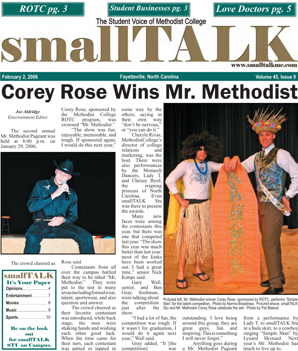 Corey Rose Wins Mr. Methodist