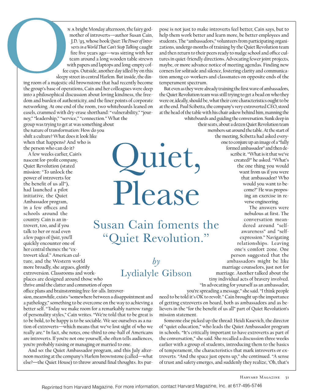 Quiet Revolution.” Relationships