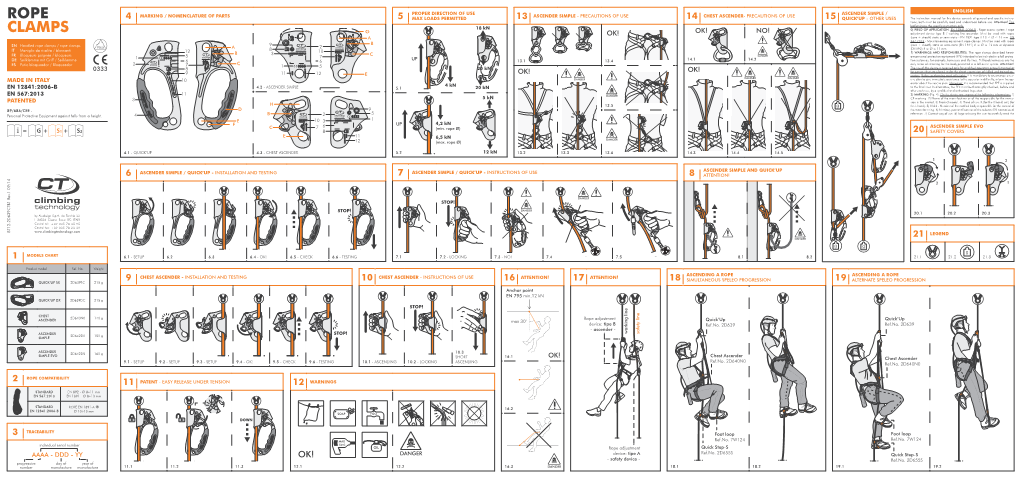 Rope CLAMPS OK! Adjustment Device Type B / Working Line Ascender