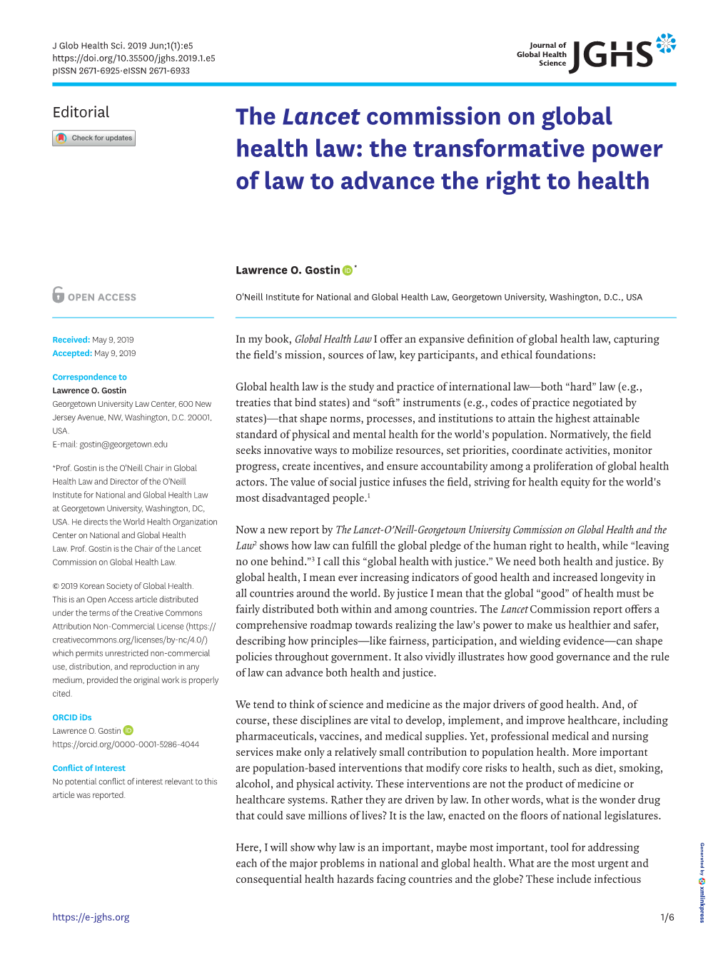 The Transformative Power of Law to Advance the Right to Health