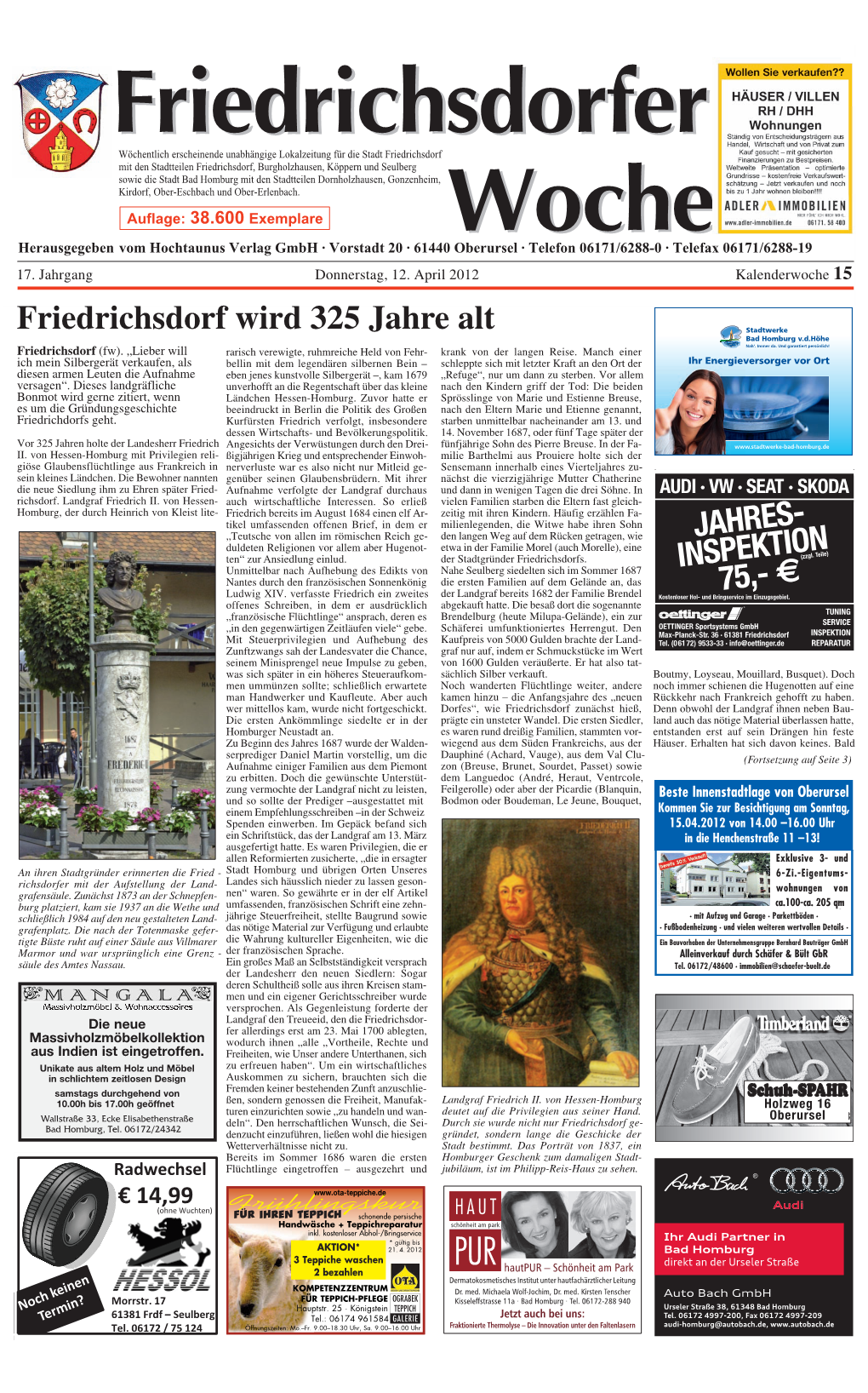 Friedrichsdorf Wird 325 Jahre Alt