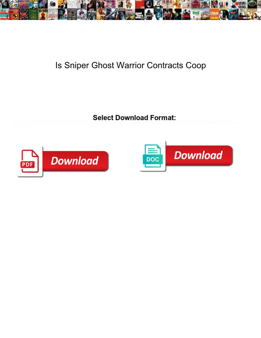 Is Sniper Ghost Warrior Contracts Coop