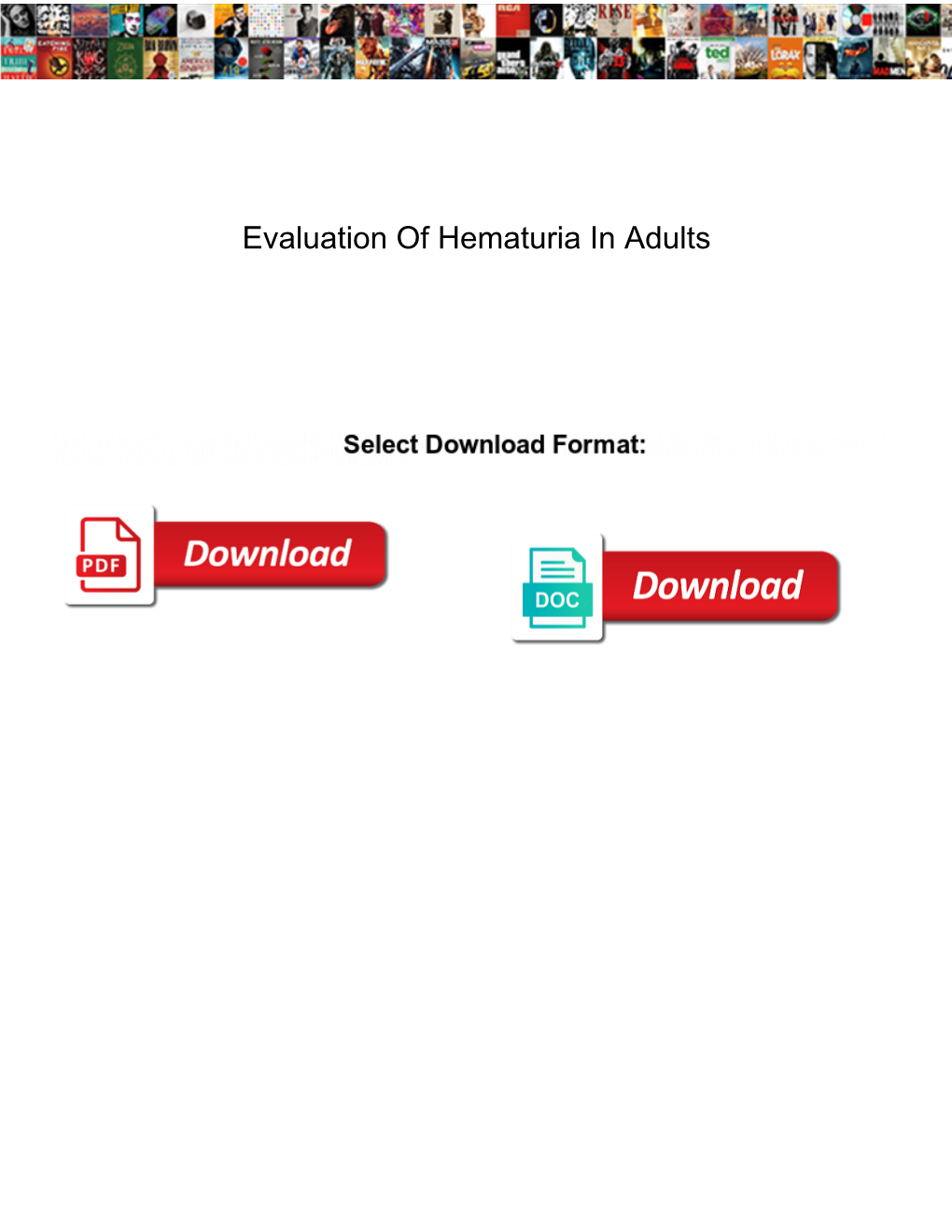 Evaluation of Hematuria in Adults