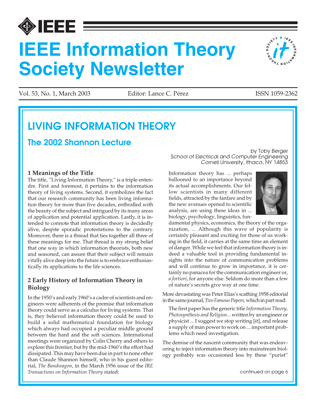 IEEE Information Theory Society Newsletter