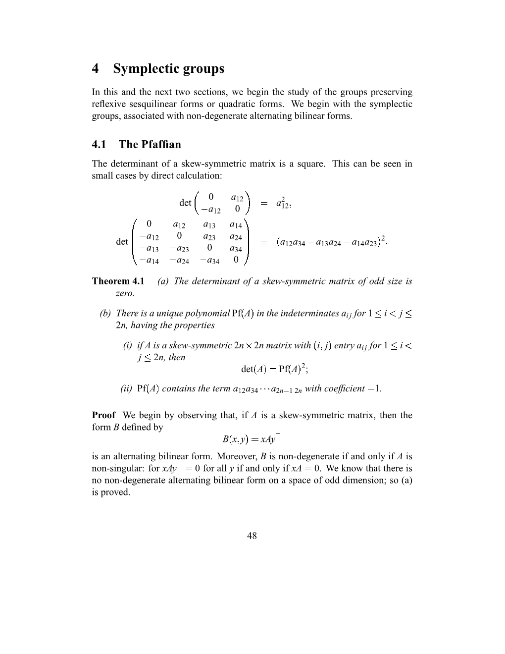 4 Symplectic Groups