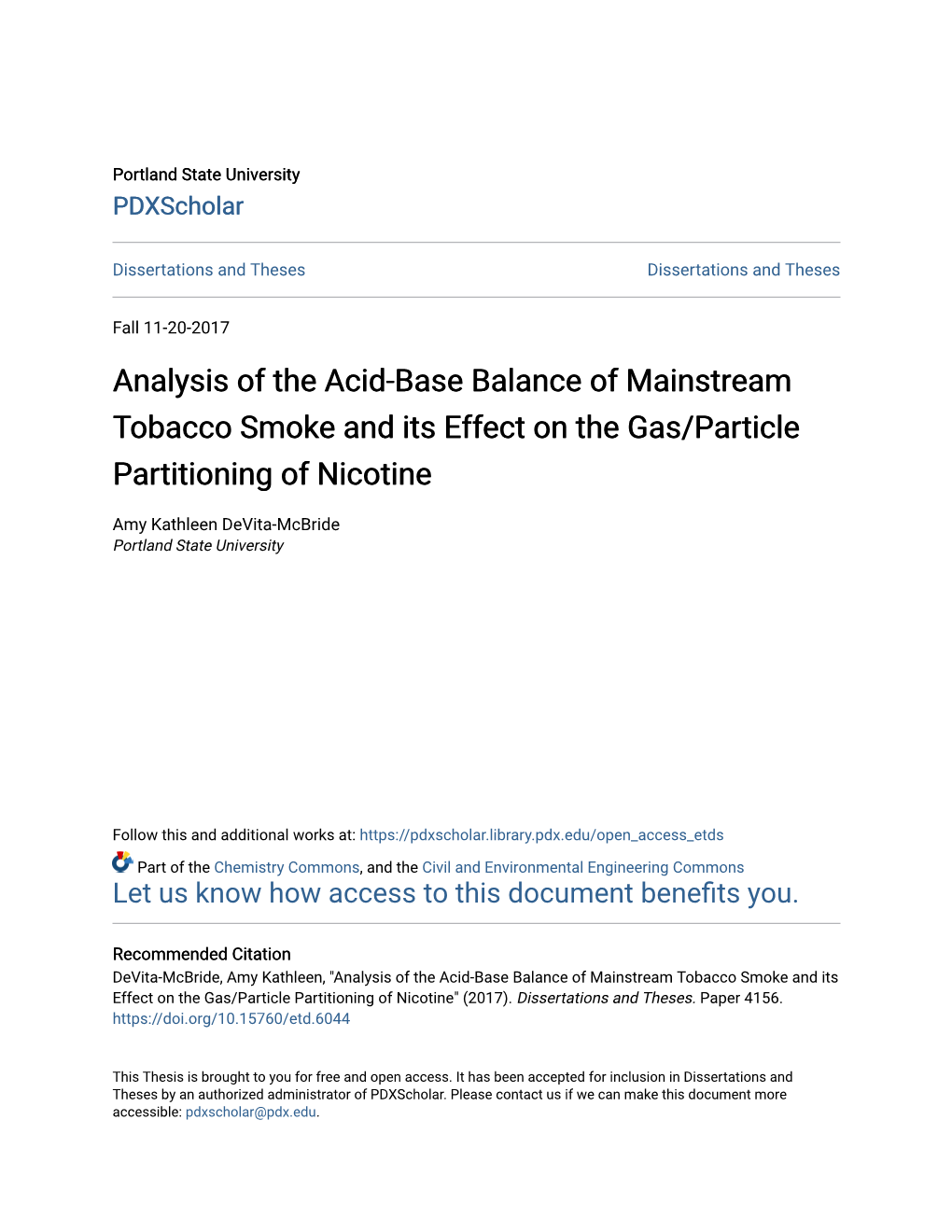 Analysis of the Acid-Base Balance of Mainstream Tobacco Smoke and Its Effect on the Gas/Particle Partitioning of Nicotine