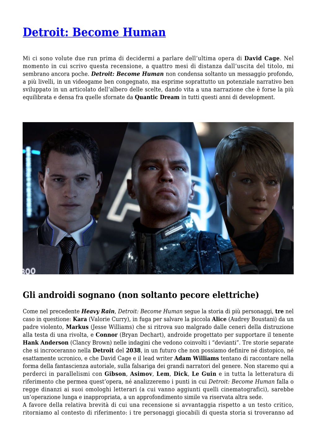 Detroit: Become Human,Accuse a Quantic Dream