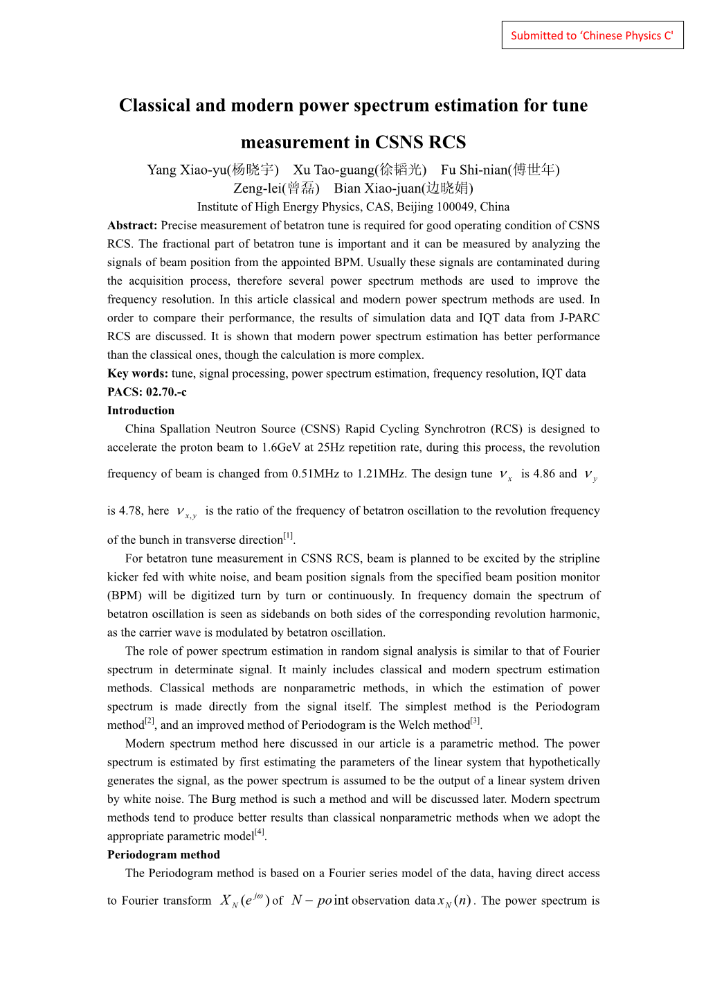 Classical and Modern Power Spectrum Estimation for Tune Measurement