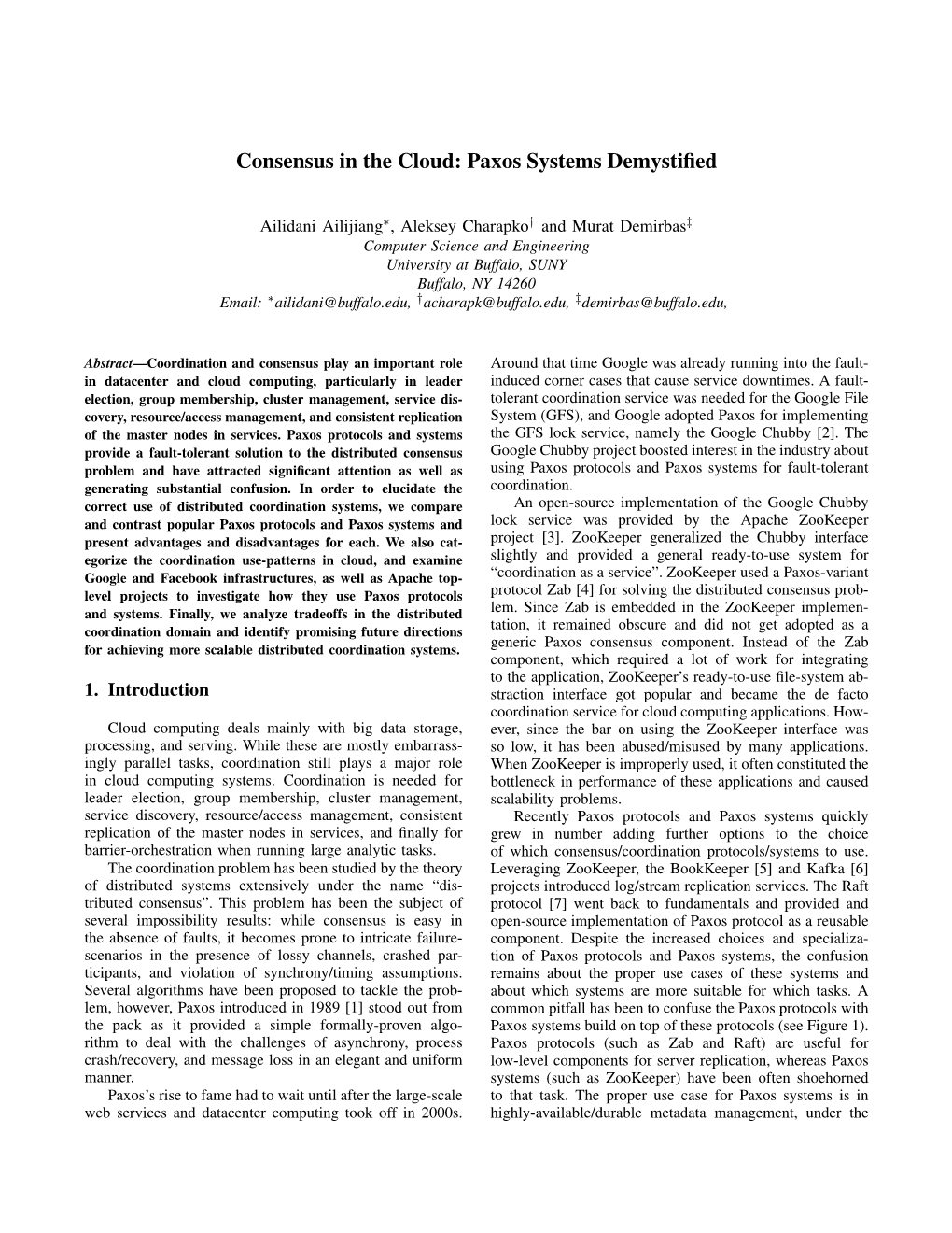 Consensus in the Cloud: Paxos Systems Demystified