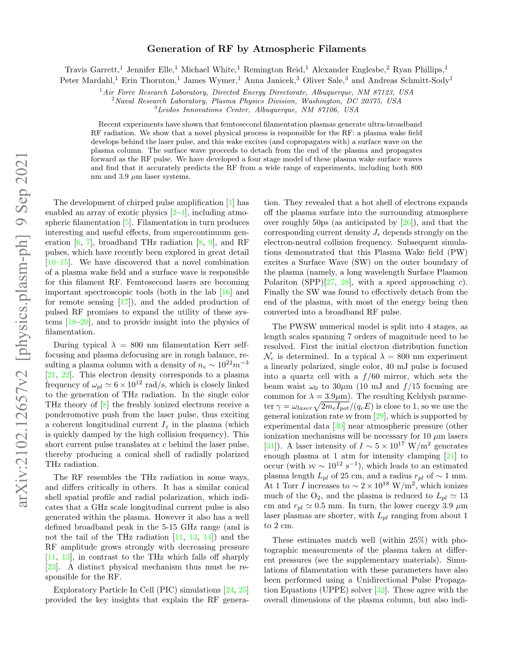 Arxiv:2102.12657V1 [Physics.Plasm-Ph] 25 Feb 2021