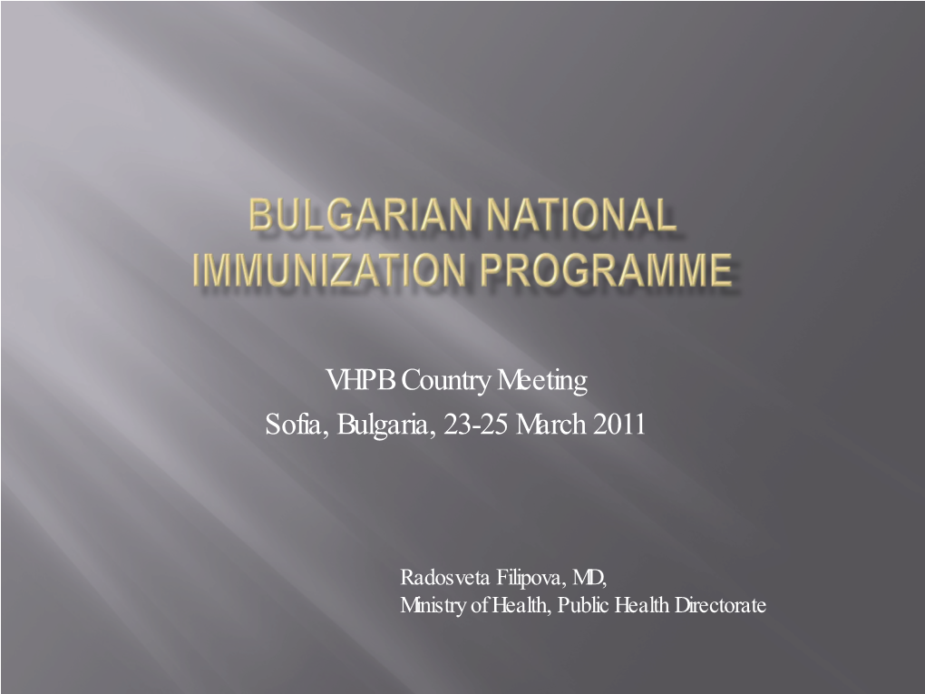 Bulgarian National Immunisation Programme