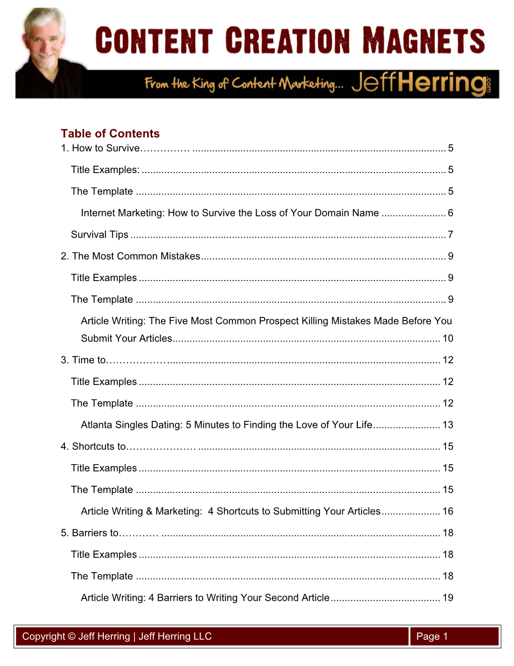 Table of Contents 1