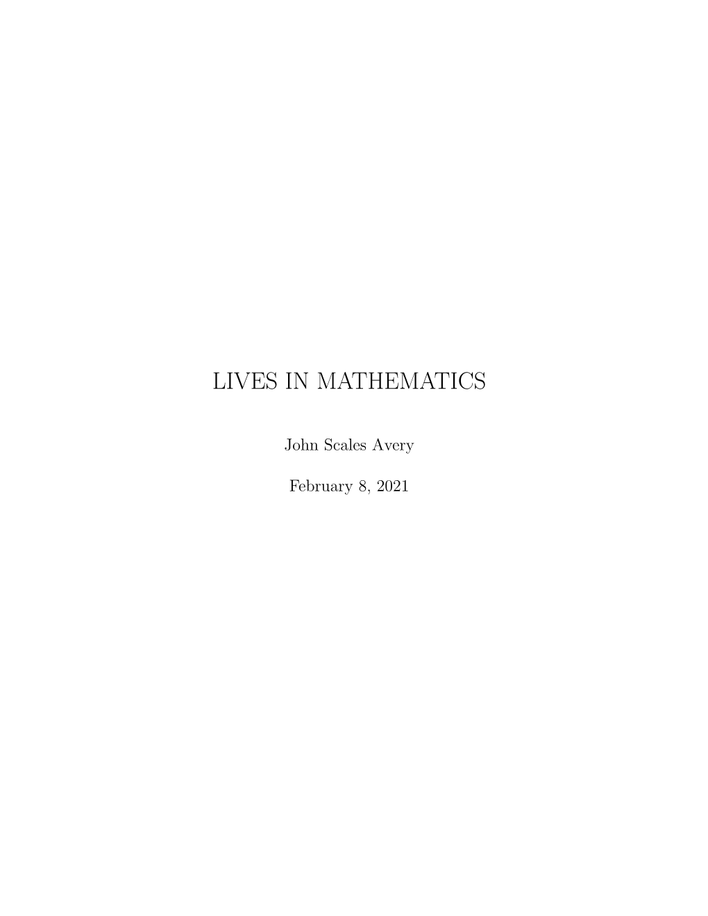 Lives in Mathematics