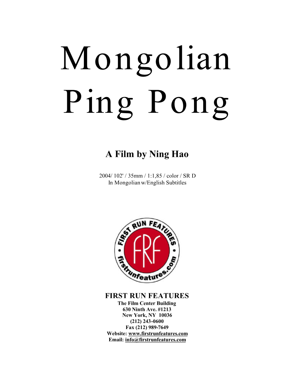 Mongolian Ping Pong