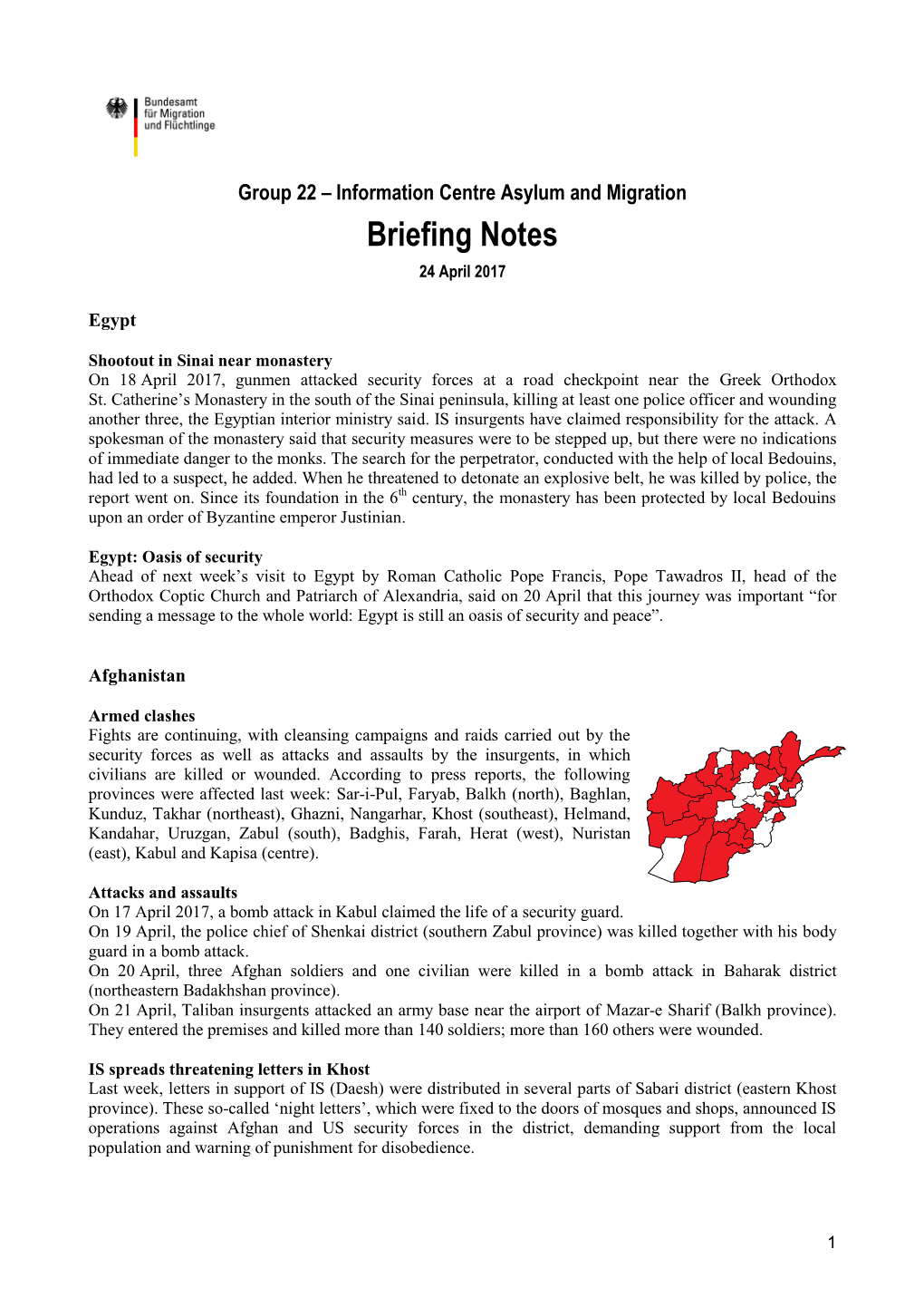 Briefing Notes 24 April 2017