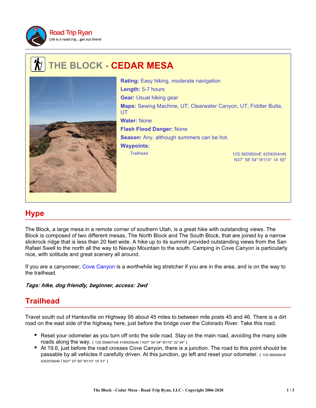 The Block - Cedar Mesa