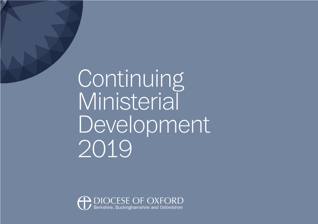 Continuing Ministerial Development 2019 Continuing Ministerial Development (CMD)