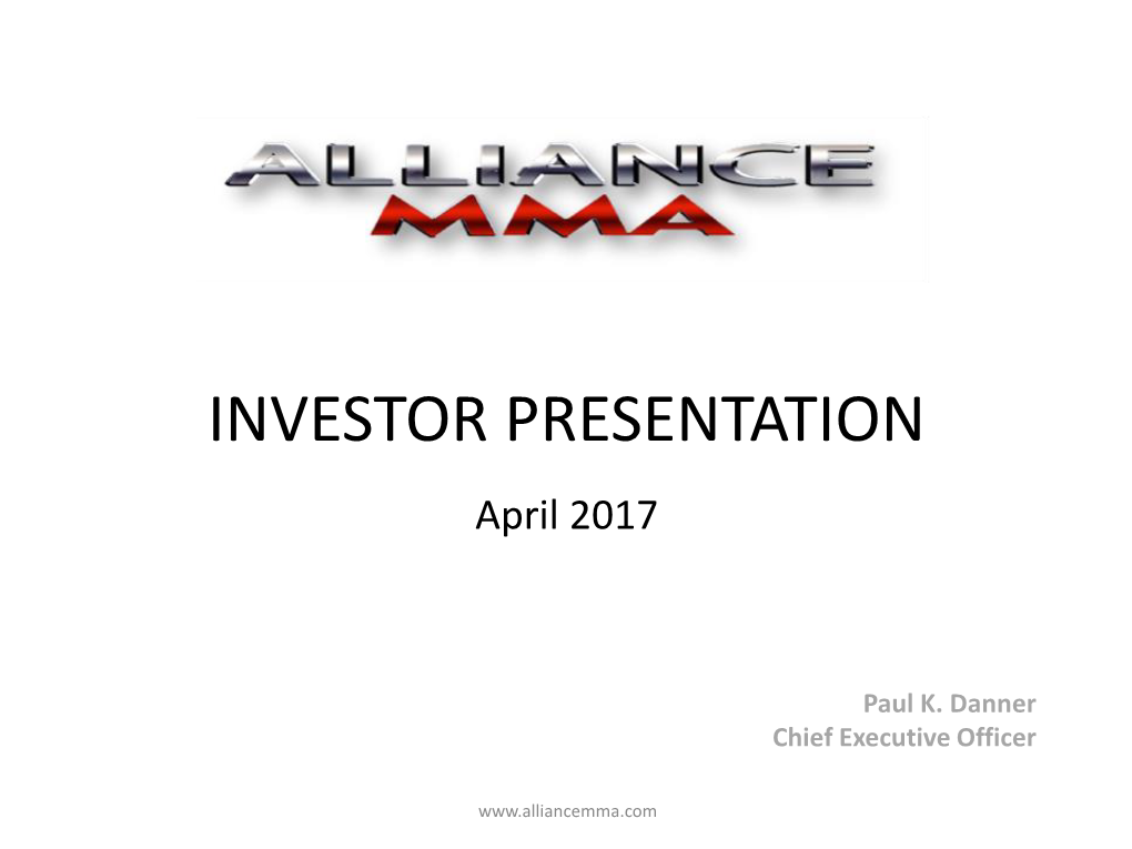 INVESTOR PRESENTATION April 2017