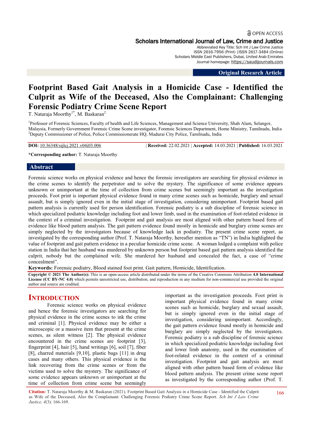 Footprint Based Gait Analysis in A