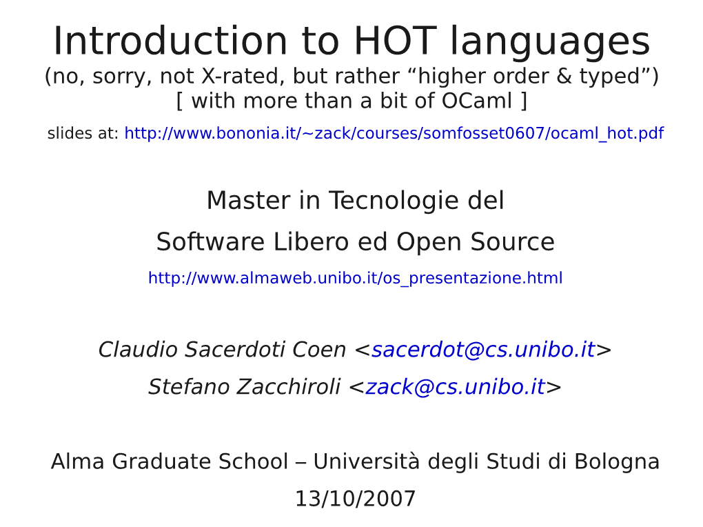 Ocaml ] Slides At