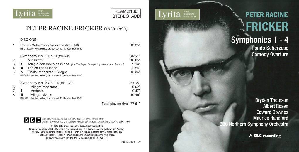 Fricker (1920-1990) Fricker