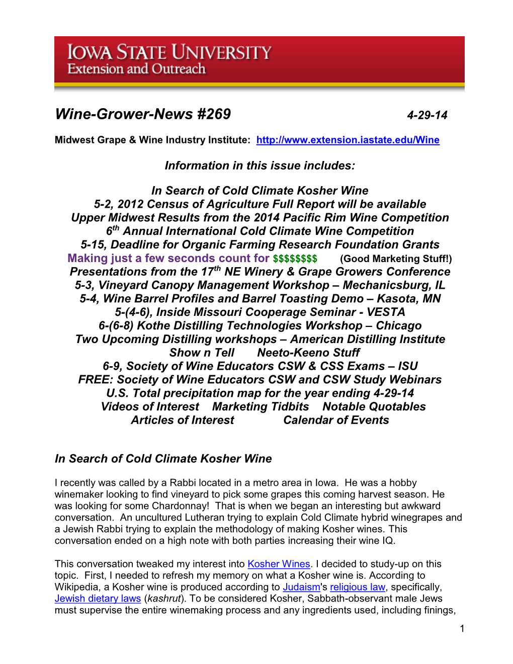 Wine-Grower-News #269 4-29-14