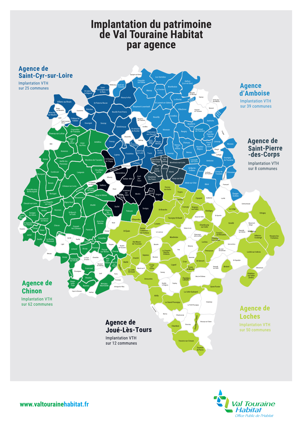 Implantation Du Patrimoine De Val Touraine Habitat Par Agence