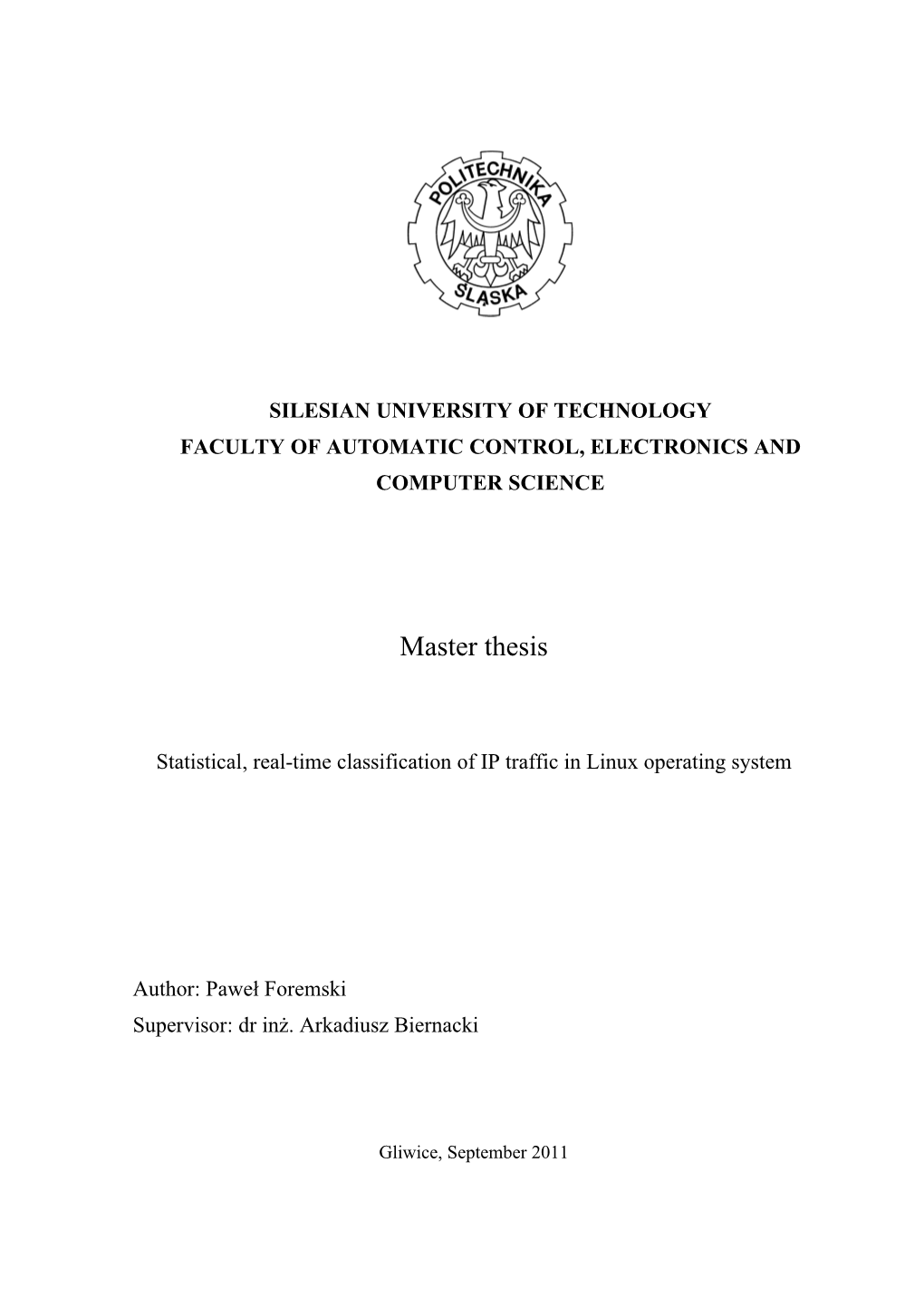 Statistical, Real-Time Classification of IP Traffic in Linux Operating System